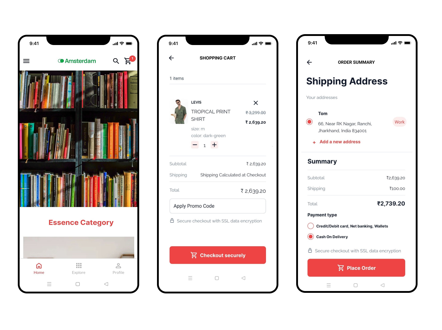 Screenshot of Ecommerce App