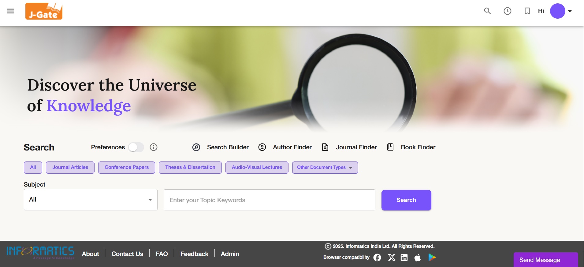 Screenshot of J-Gate Next