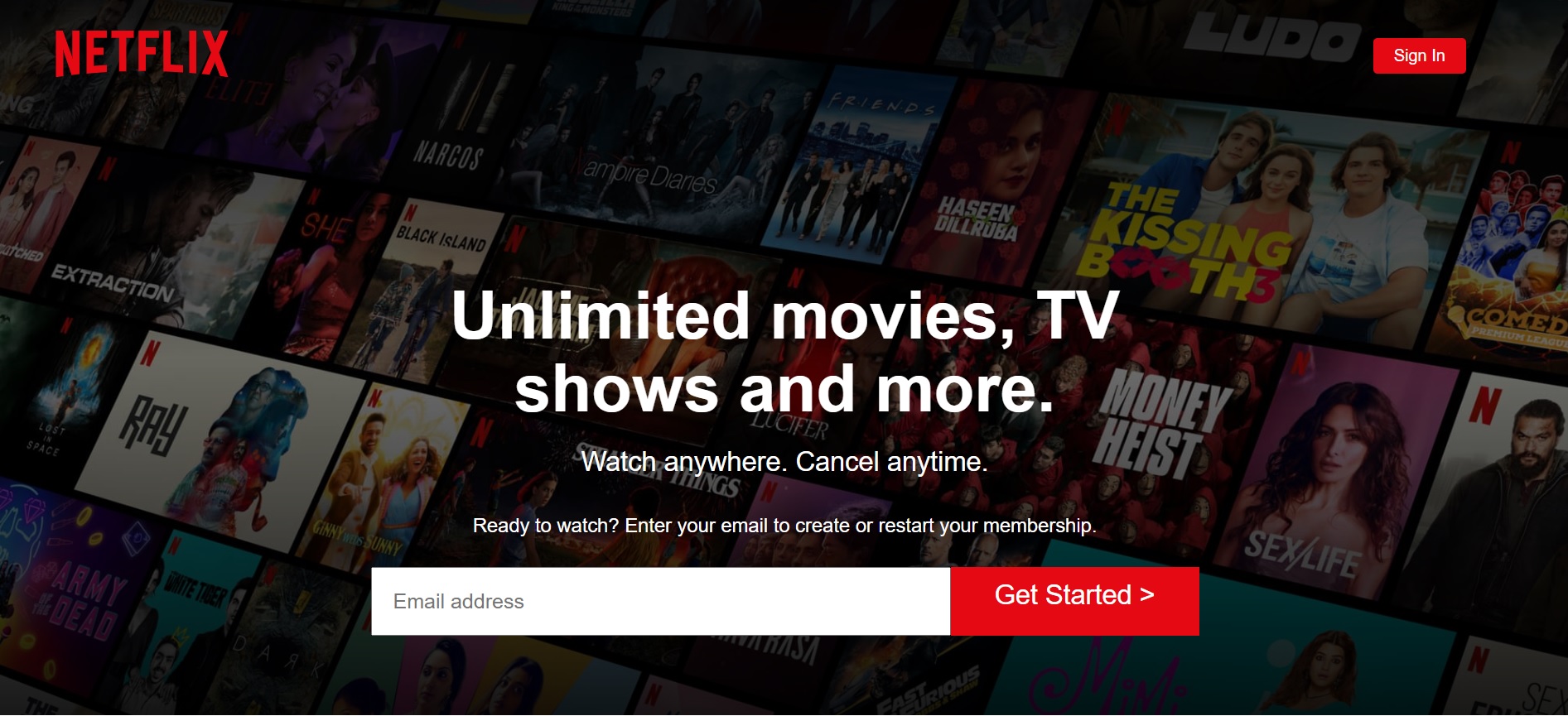 Screenshot of Netflix Clone